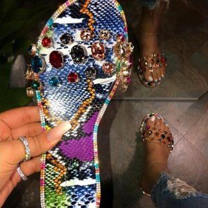 Gemstone Flat Slippers